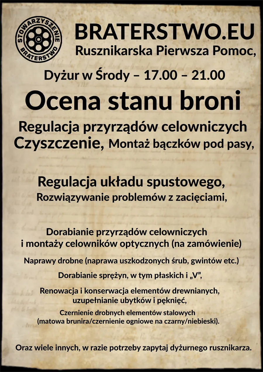 Poster with gunsmith services
