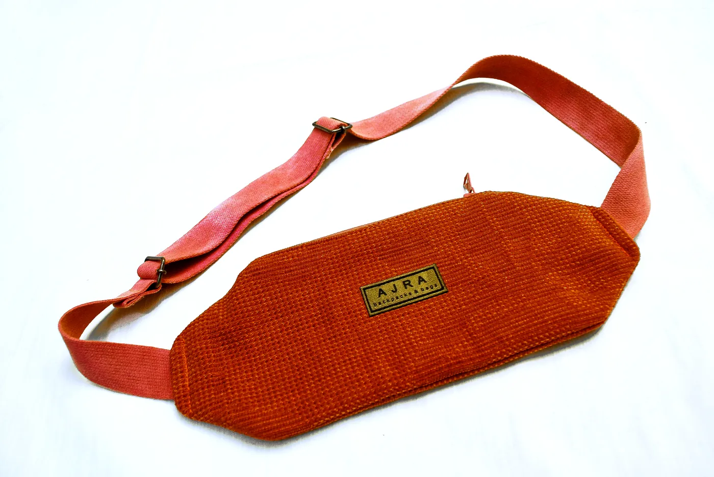 Red woven belt bag