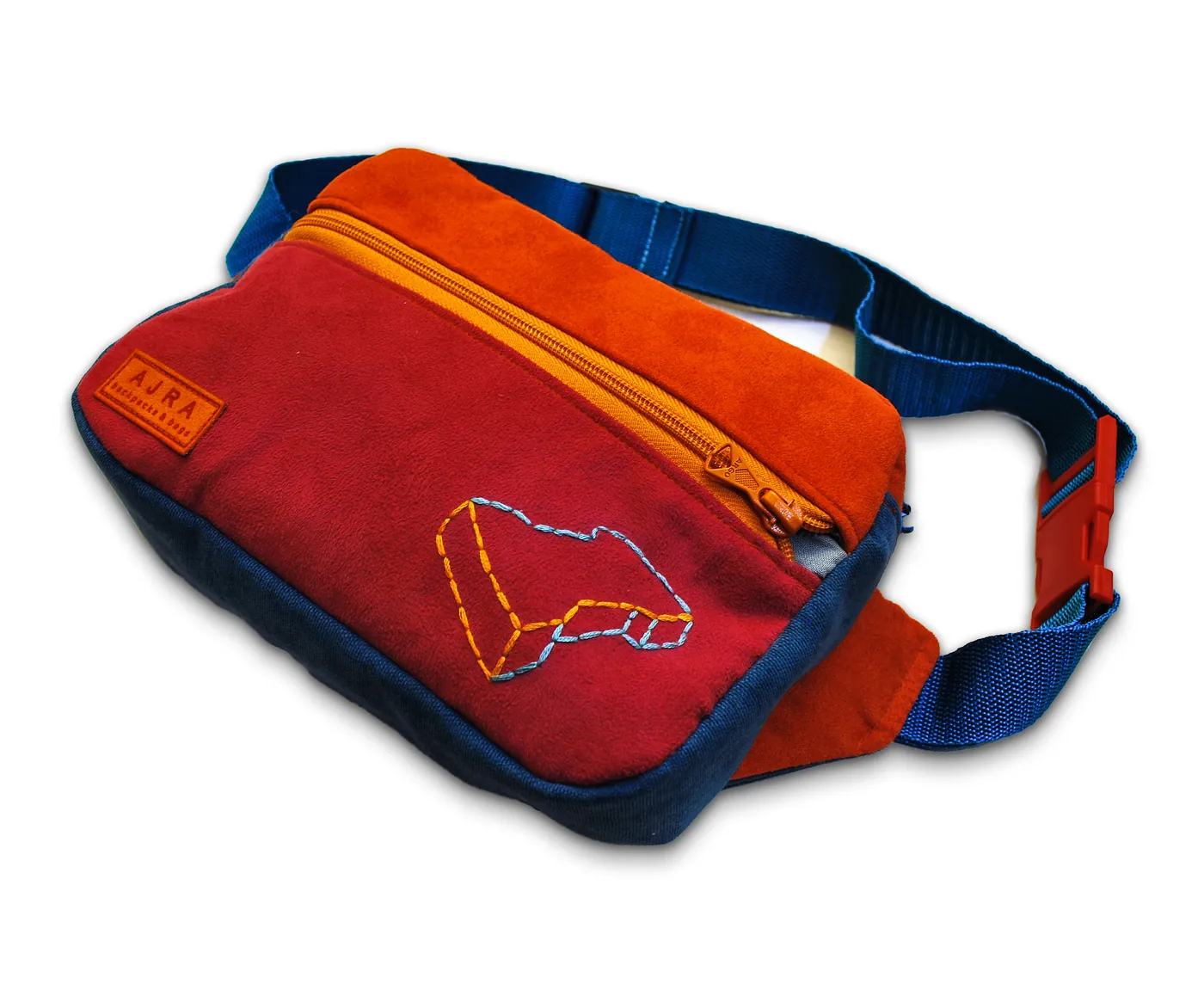 Bag with an embroidered map