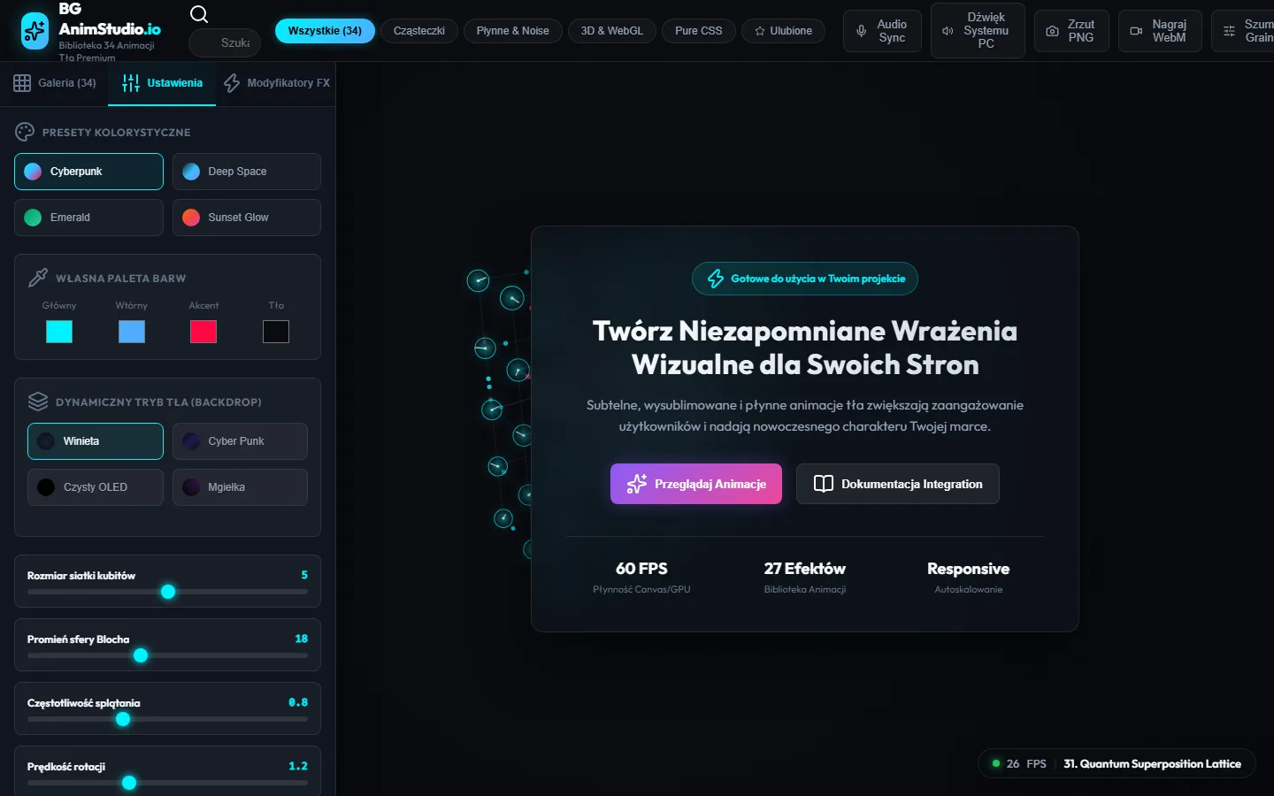 Studio animacji tła