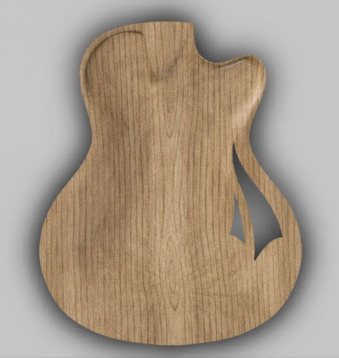 Archtop guitar top, top view