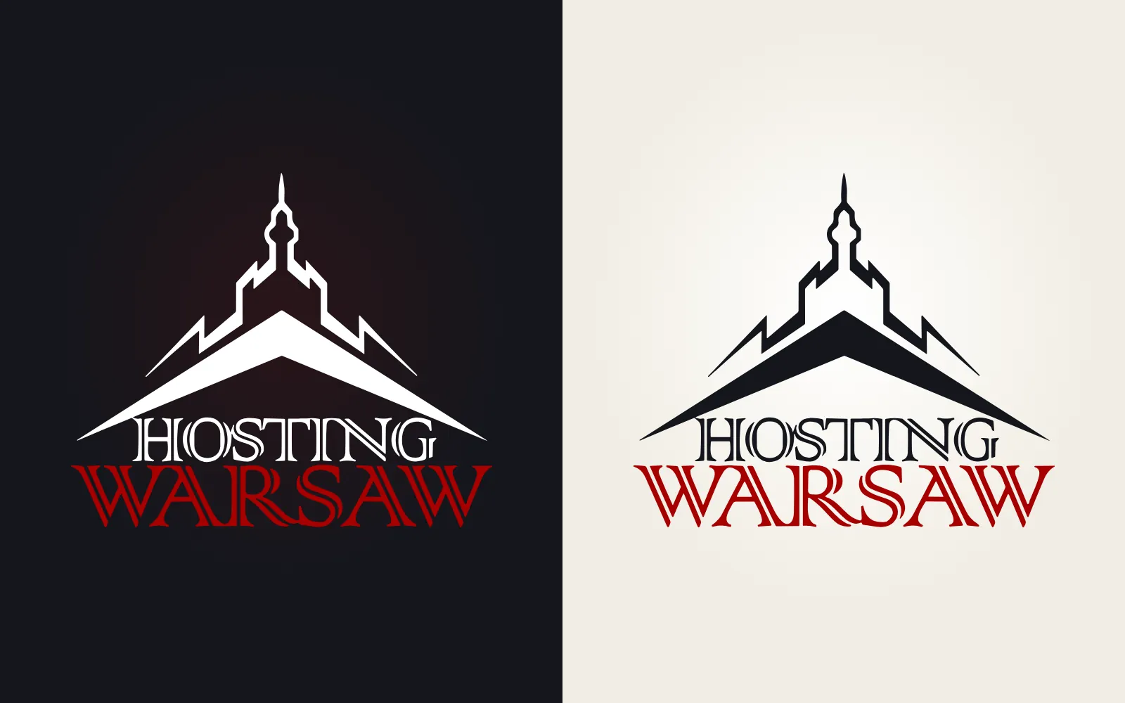 HostingWarsaw logo (apartment rentals in Warsaw) for dark and light backgrounds