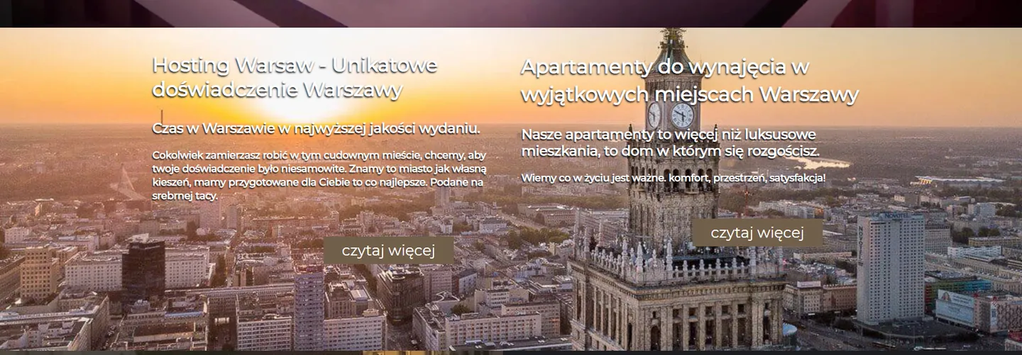 HostingWarsaw: website header