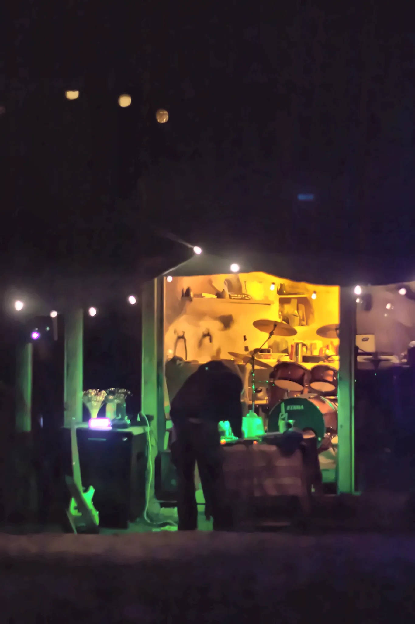 The stage at night