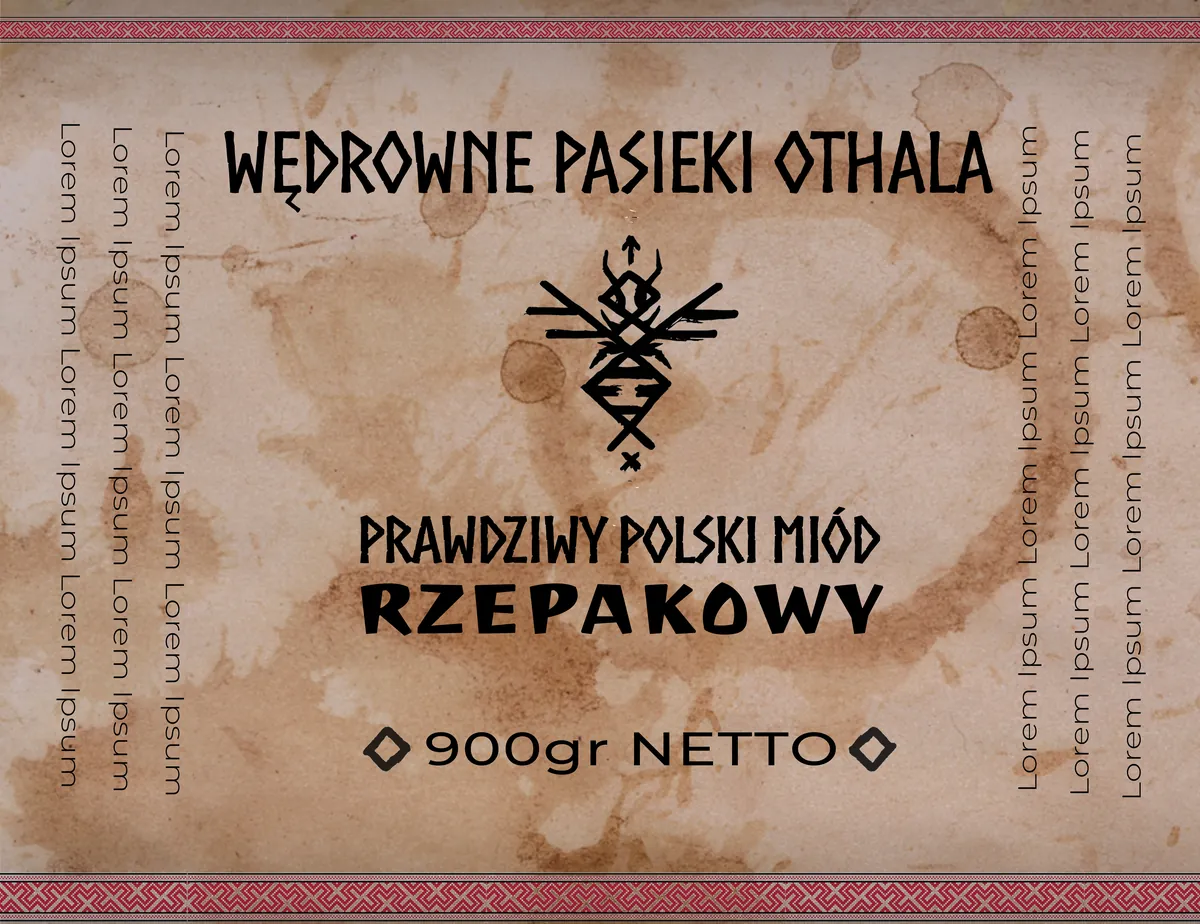 Honey label for Wędrowne Pasieki Othala