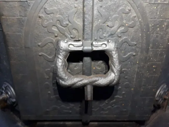 Stove door after restoration