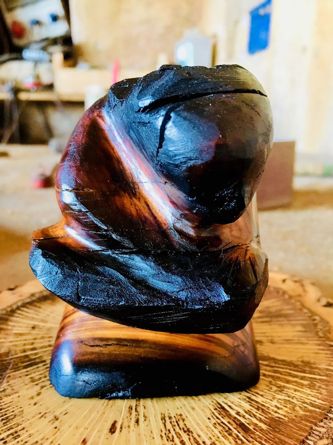 Charred wood sculpture