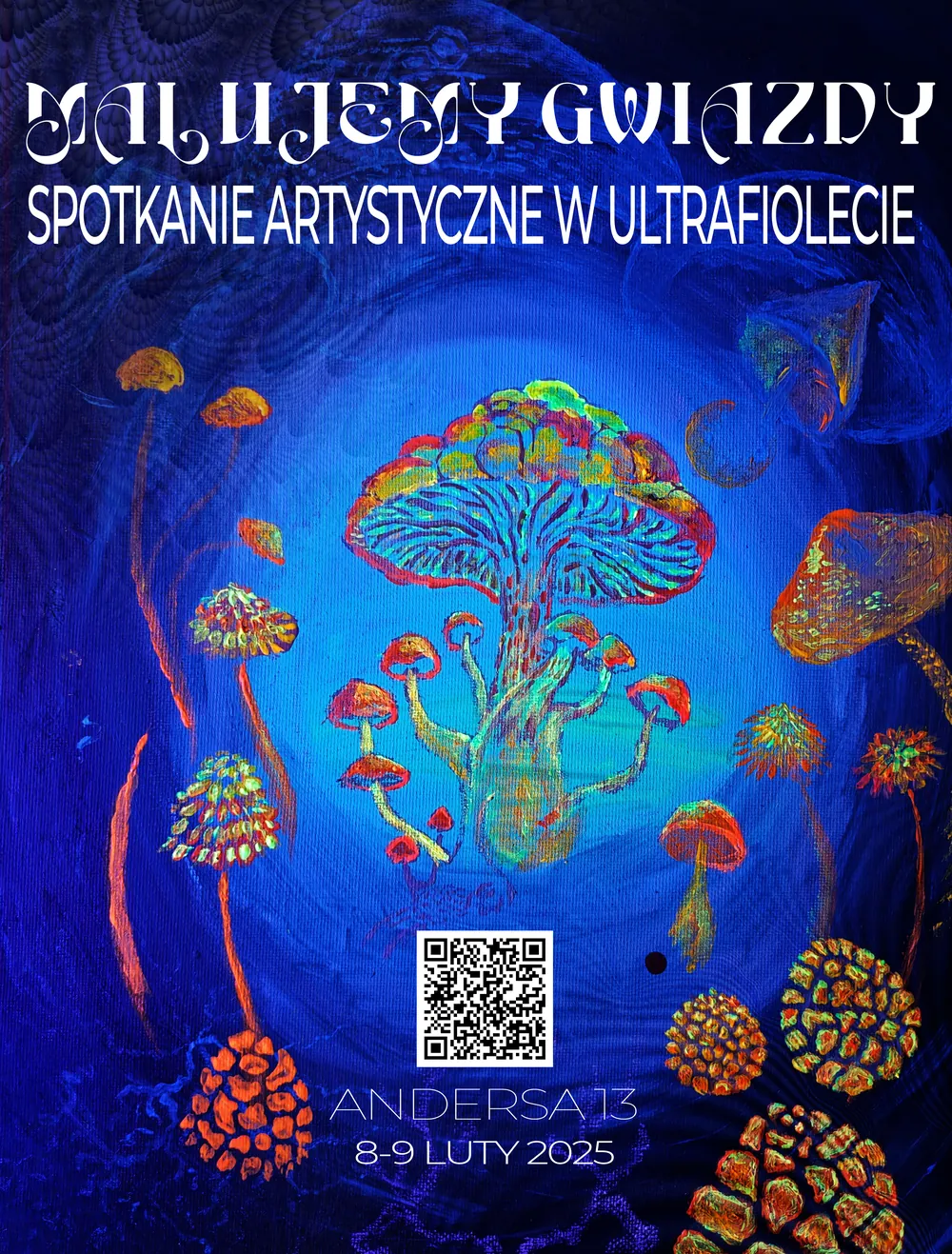 Ulotka „Malujemy gwiazdy” z kodem QR, przód
